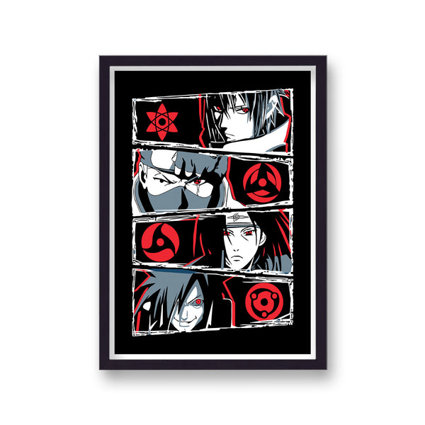 Naruto Red Ninja Eyes Glaring Poster Print