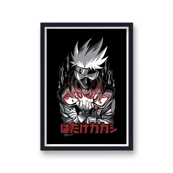 Naruto Kakashi Hatake Red and Black Poster Print