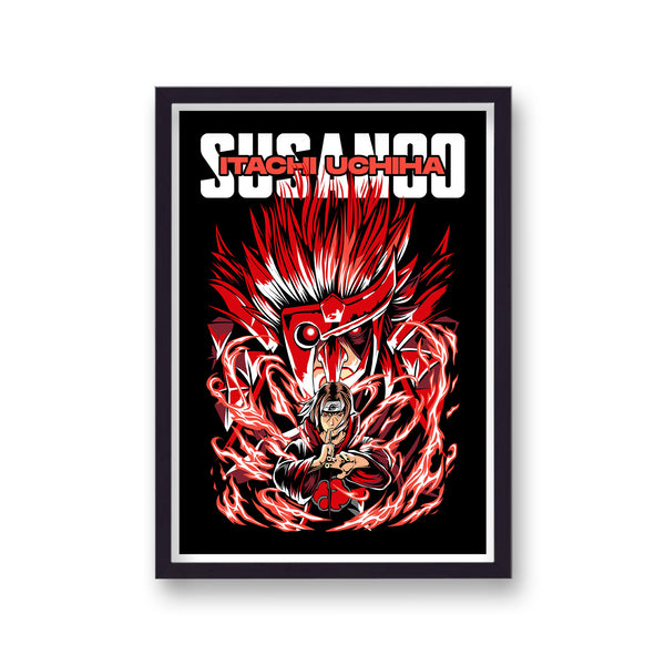 Naruto Itachi Uchiha Red and Black Character Poster Print