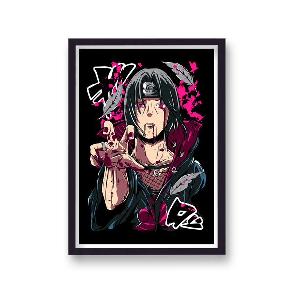 Naruto Itachi Pink and Black Poster Print