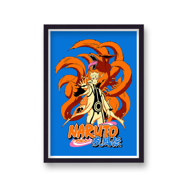 Naruto Kurama Orange and Blue Poster Print