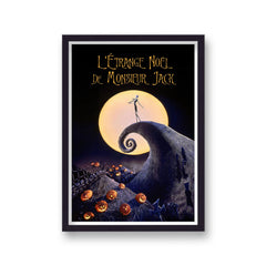The Nightmare Before Christmas French Vintage Movie Poster Art Print v6