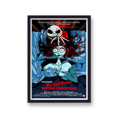 The Nightmare Before Christmas x Elm Street Vintage Movie Poster Art Print v9
