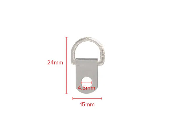 Solid D Ring Nickel Plated 1 Hole Single D Ring