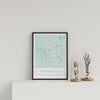 City Location Ordnance Map Typography Blue Cambridge