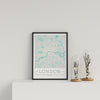 City Location Ordnance Map Typography Blue London