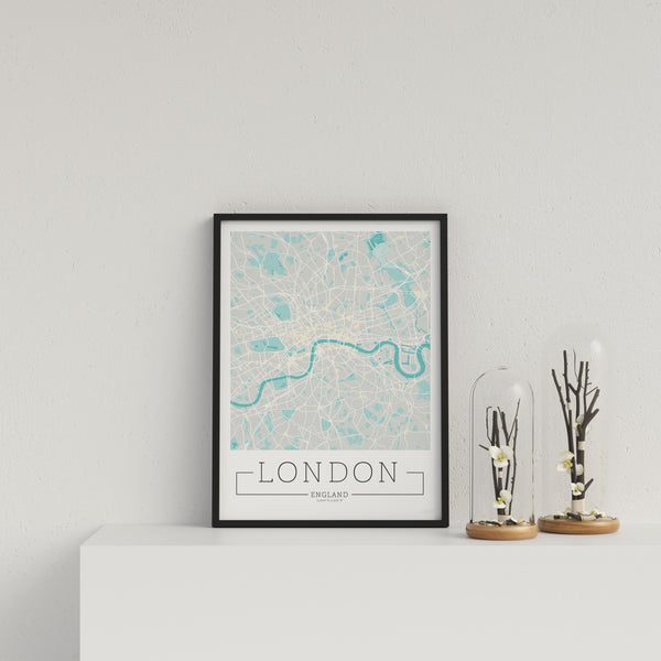 City Location Ordnance Map Typography Blue London