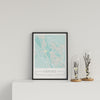 City Location Ordnance Map Typography Blue Oxford