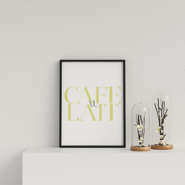 French Typography Cafe Au Lait Y&G