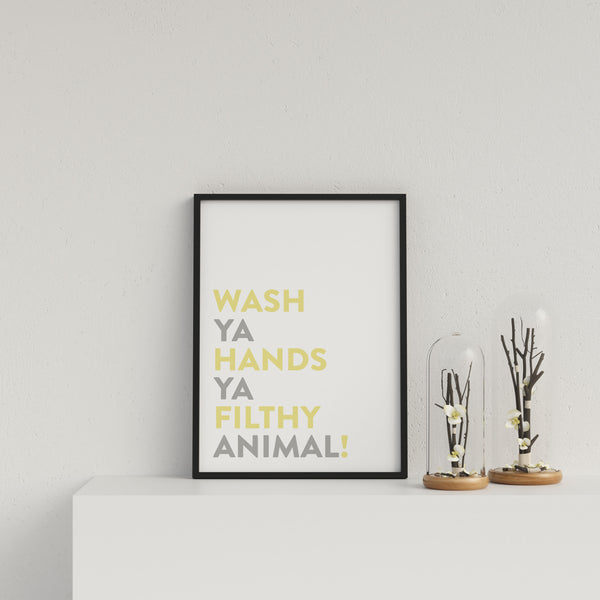 Typography Wash Ya Hands V1 Y&G