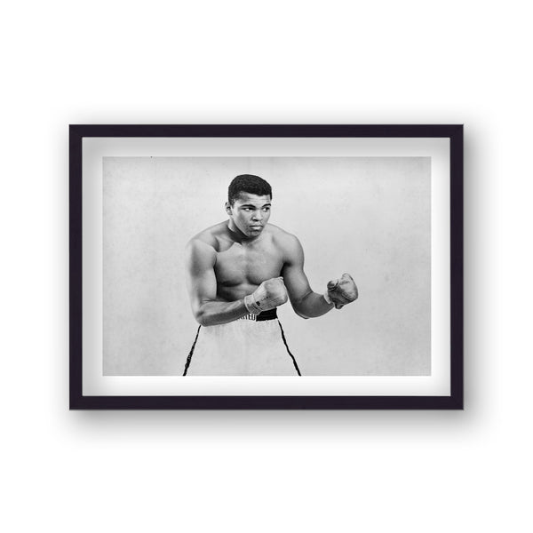 A Young Ali In Fight Pose For Publicity Shot Vintage Icon Print