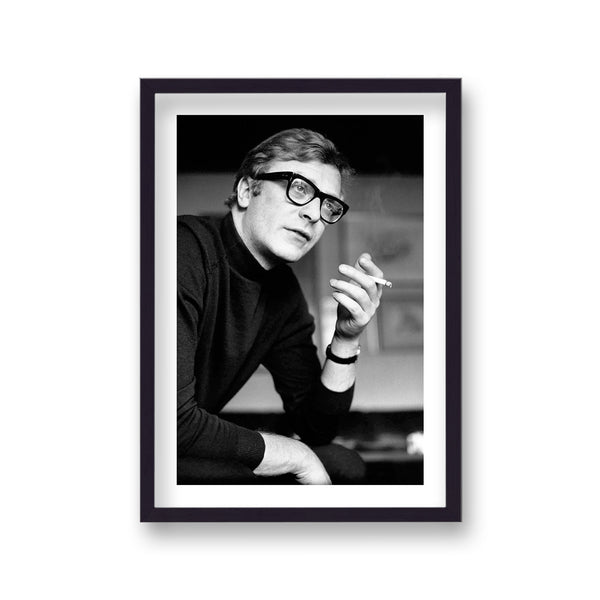 Michael Caine Portrait In Conversation Smoking Cigarette Vintage Icon Print