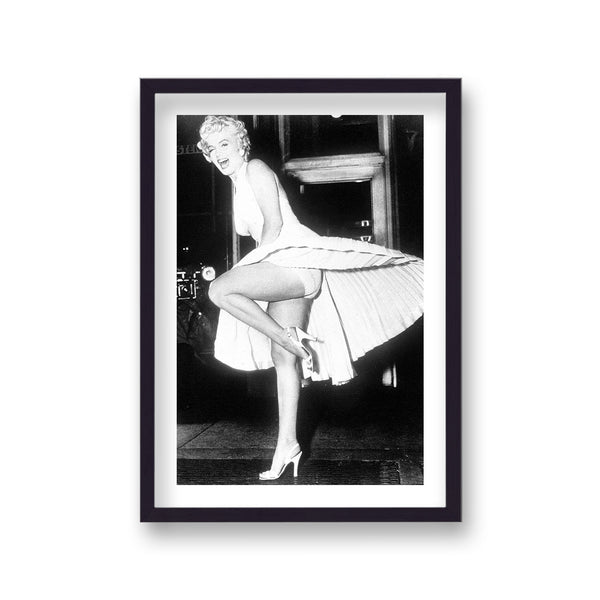 Marilyn Monroe In Iconic White Dress Moment Seven Year Itch 1955 Vintage Icon Print