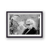 Marilyn Wearing Black Fur Coat & Wayfarer Style Sunglasses With White Lilies In Foreground Vintage Icon Print