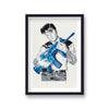 Pop Art Print Elvis Assault Rifle Blue