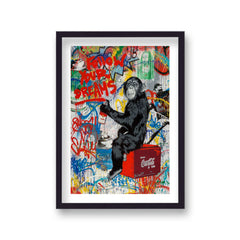 Pop Art Print Chimp Follow Your Dreams