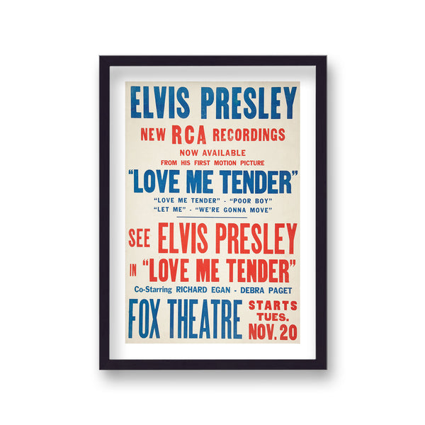 Elvis Presley Love Me Tender Vintage Promotional Poster