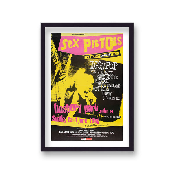 The Sex Pistols Finsbury Park 1996 Vintage Music Poster