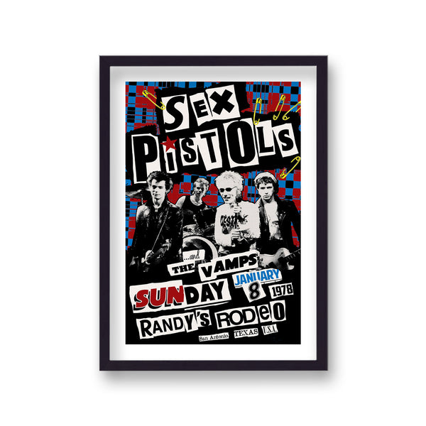 The Sex Pistols Live In Texas Vintage Music Poster