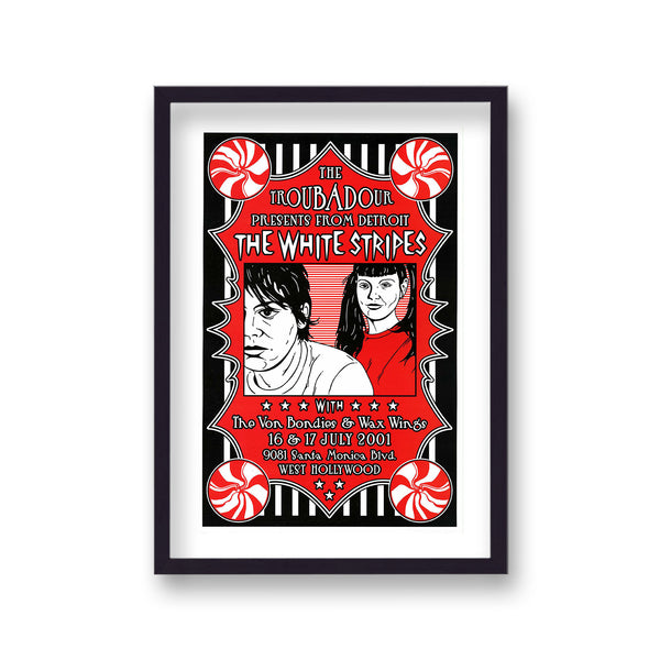 The White Stripes Live West Hollywood 2001 Vintage Music Poster