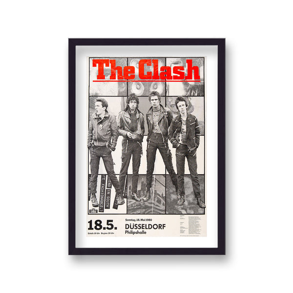 The Clash Live In Dusseldorf Vintage Music Poster