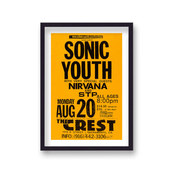 Sonic Youth Nirvana Vintage Concert Poster