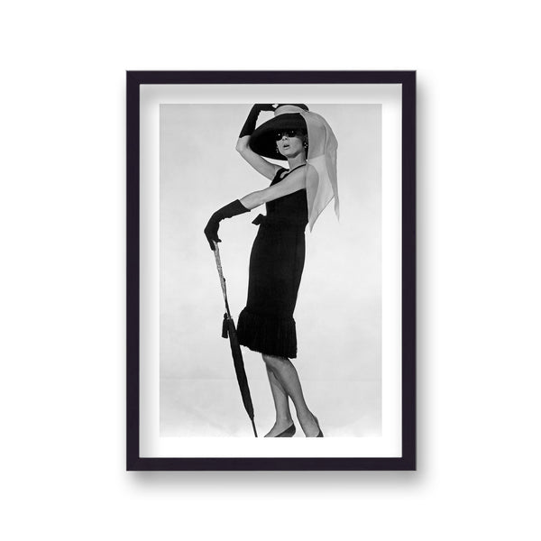 Audrey Hepburn In Iconic Publicity Shot Breakfast At Tiffanys 1961 Vintage Icon Print