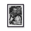 Paul Newman Portrait Sat In Race Car With Grimy Face Post Race Vintage Icon Print