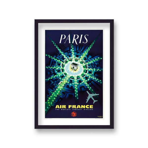 Air France Paris Champs Elysees Graphic Vintage Travel Print