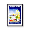 Air France French Riviera Coastal Buildings And Cars Vintage Travel Print