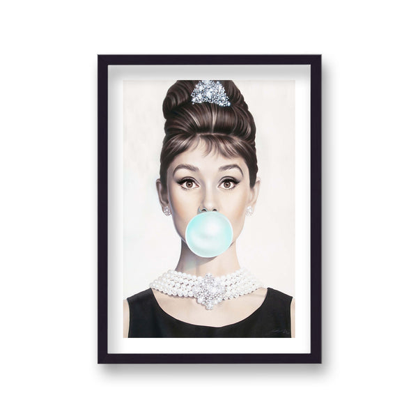 Audrey Hepburn Breakfast At Tiffany'S Bubble Gum Pop Art Print