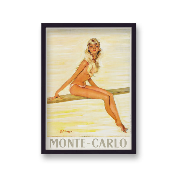 Monte Carlo Pretty Blond Topless Girl Sitting On Board