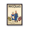 Nicolas Wine Shops Vintage Advert Man & Lady Holding Hands Holding Red And White Wine Bottles