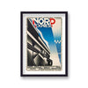 Nord Express Black Steam Locomotive Vintage Travel Print