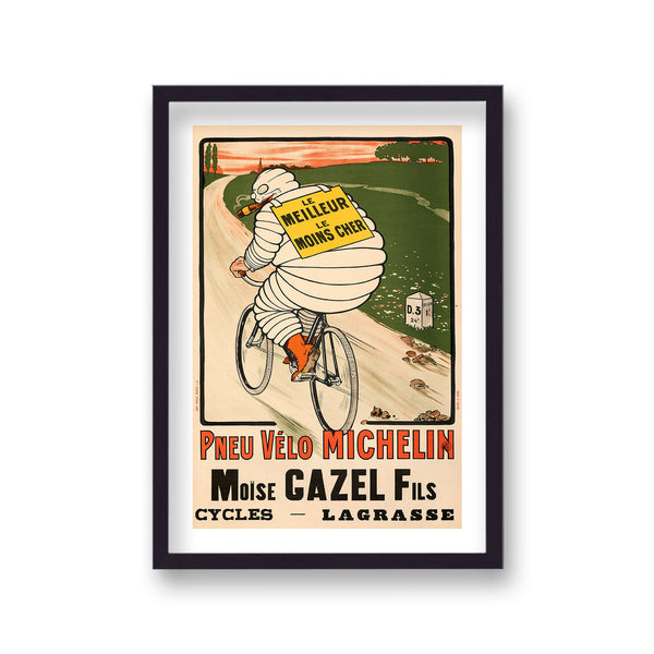 Michelin Pneu Velo Moise Gazel Fils Lagrasse Michelin Man Riding Bicycle Smoking Cigar