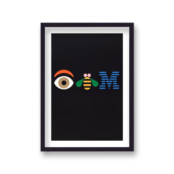 IBM Graphic Pictures on Black Background Vintage Advertising Print