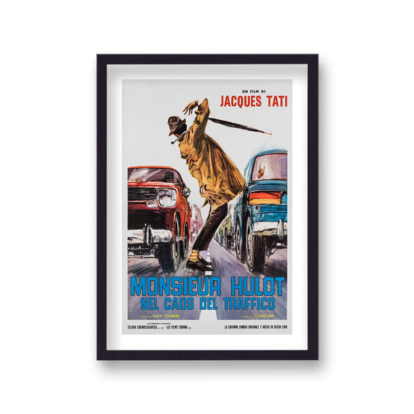 Monsieur Hulot Man Standing Between Speeding Traffic