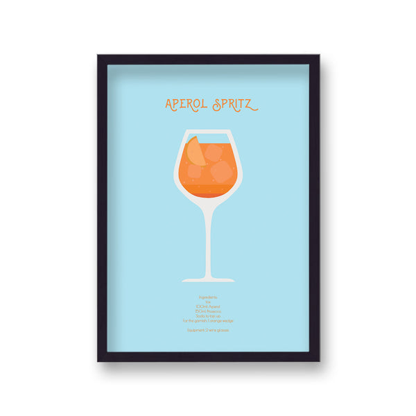 Cocktail Art Print Aperol Spritz Borderless