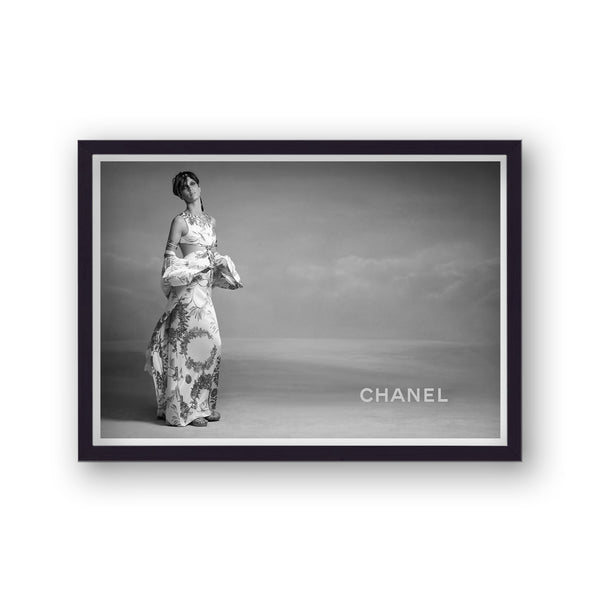 Vintage Chanel Gold On White Dress Skyline Black And White