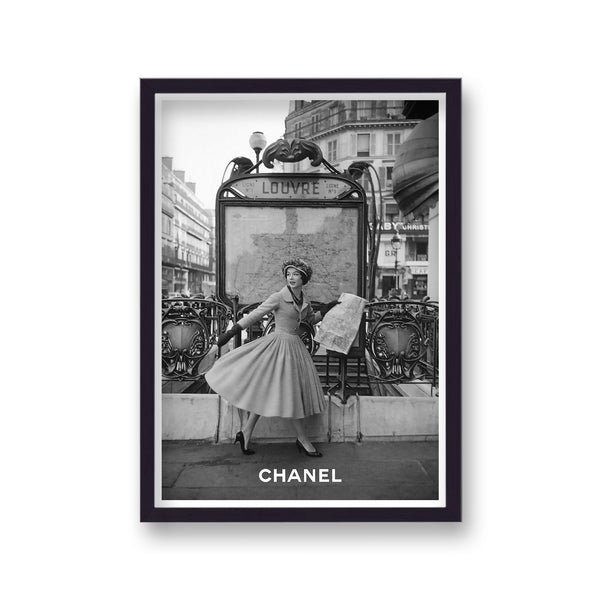 Vintage Chanel Walking To The Louvre