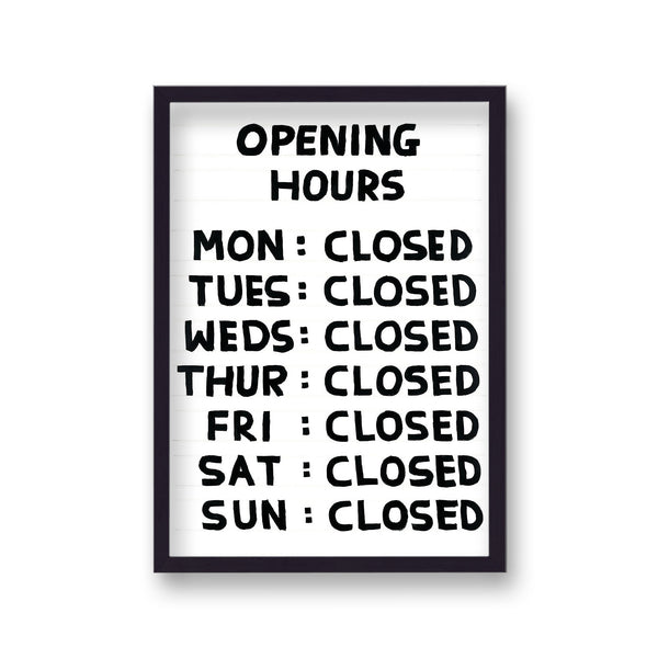 Shrigley Opening Hours