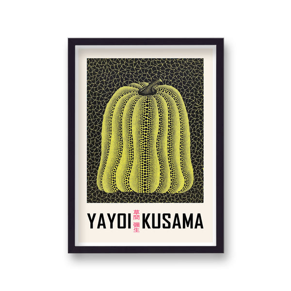 Yayoi Kusama Yellow Pumpkin On Black 1 Art Print