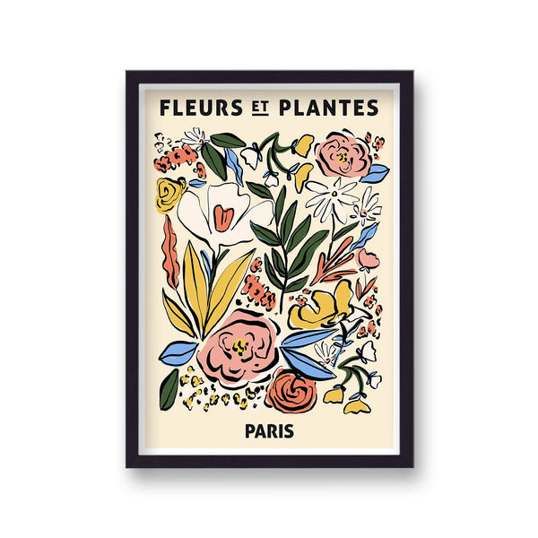 Fleurs Et Plantes Paris Floral Graphic Art Print