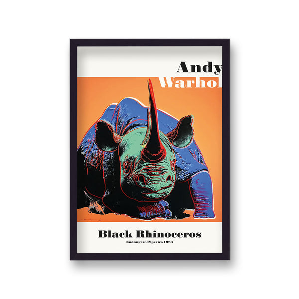 Andy Warhol Endangered Black Rhinocerous Art Poster