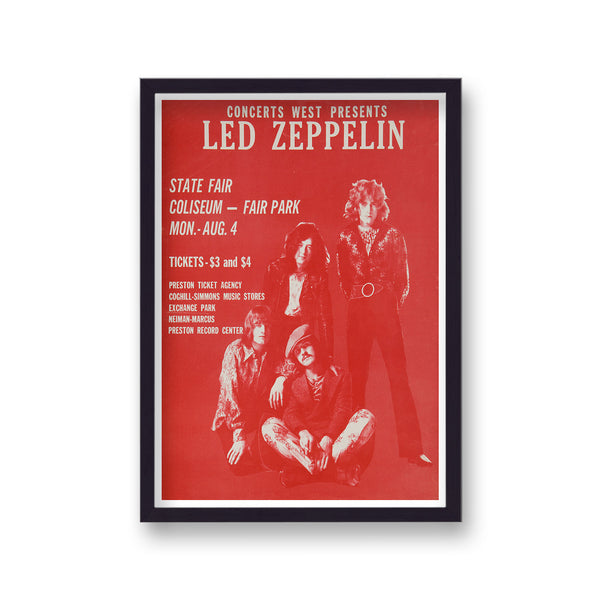 Led Zeppelin State Fair Coliseum Vintage Gig Poster