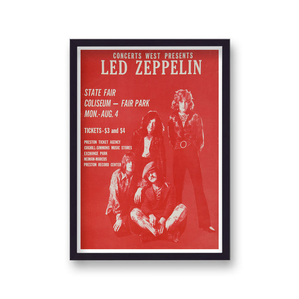 Led Zeppelin State Fair Coliseum Vintage Gig Poster