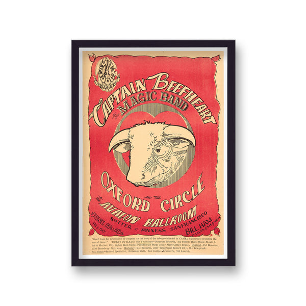 Captain Beefheart & His Magic Band San Francisco Vintage Gig Art Poster
