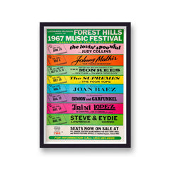 Simon & Garfunkel The Supremes Forest Hills Music Festival 1967 Vintage Poster