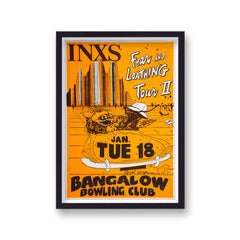 INXS Fear & Loathing II Tour Bungalow Bowling Club Vintage Gig Poster