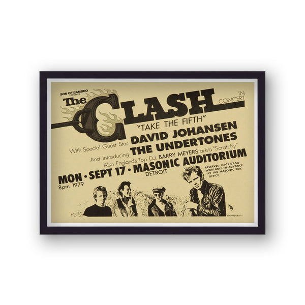 The Clash Take The Fifth Detroit 1979 Vintage Gig Poster Art